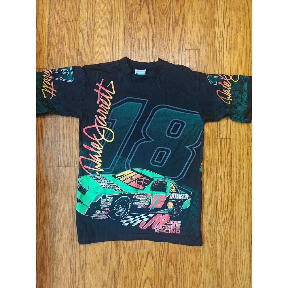 Vintage Nascar 1995 Dale Jarrett T Shirt Medium All Over Print Racing #18